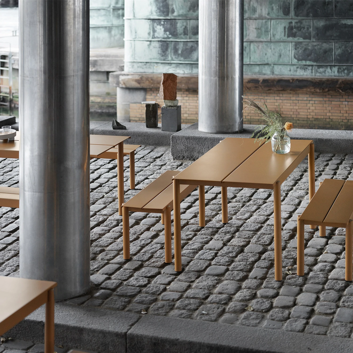 muuto | linear steel bench | burnt orange 110cm