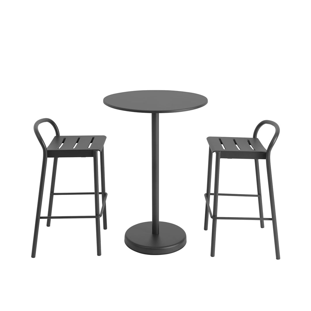 muuto | linear steel cafe table round | anthracite black 70x95cm