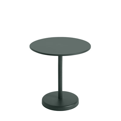 muuto | linear steel cafe table round | dark green 73cm