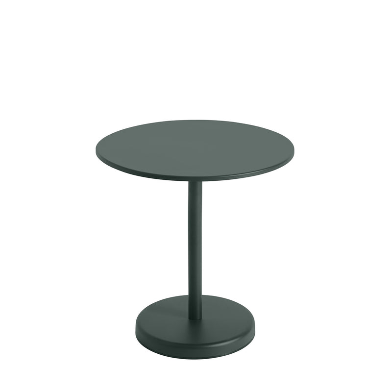 muuto | linear steel cafe table round | dark green 73cm
