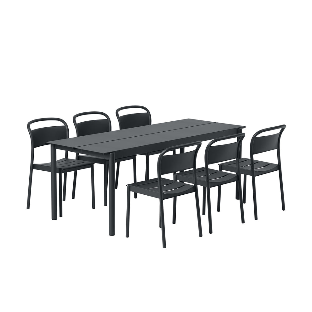 muuto | linear steel side chair | anthracite black