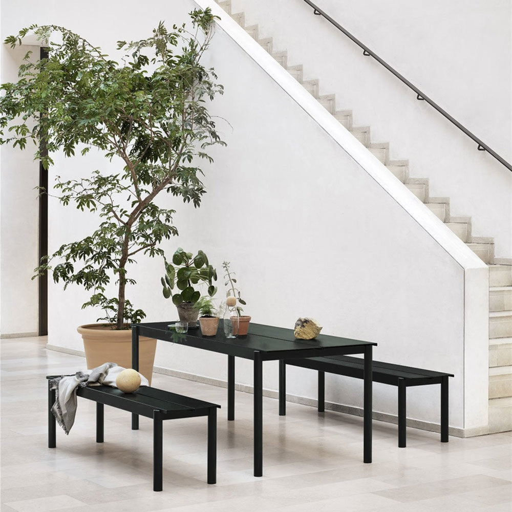 muuto | linear steel bench | anthracite black 170cm