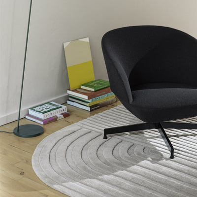 muuto | oslo lounge chair | swivel base | twill weave 990 + black legs
