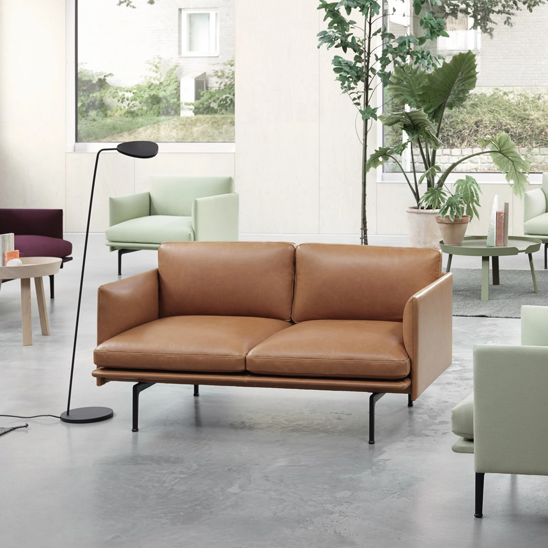 muuto | outline sofa 2 seater | refine leather cognac