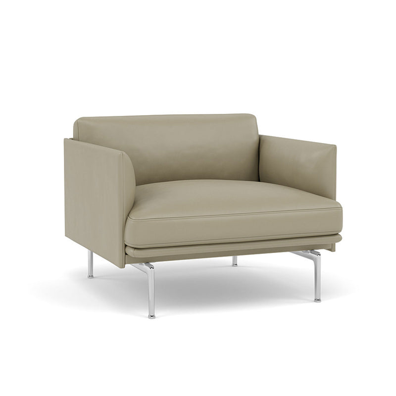 muuto | outline chair | refine leather stone + aluminium legs