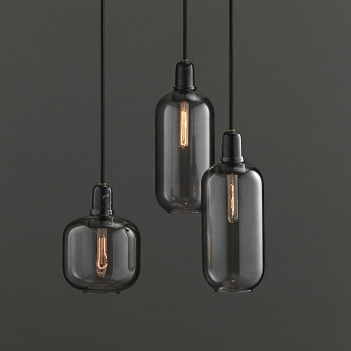 normann copenhagen | amp pendant lamp | smoke + black | small - EX DISPLAY