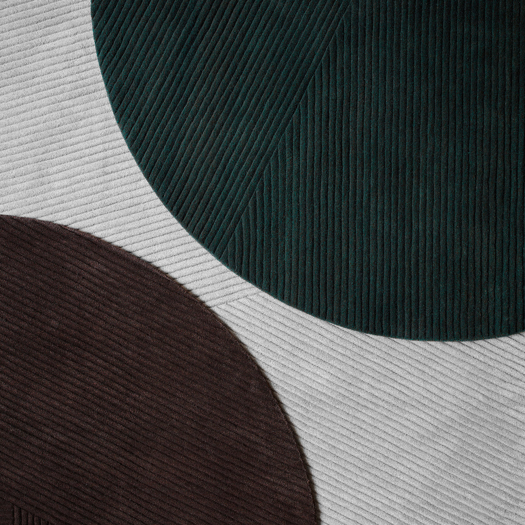 northern | row circular floor rug 270cm | dark green - LC