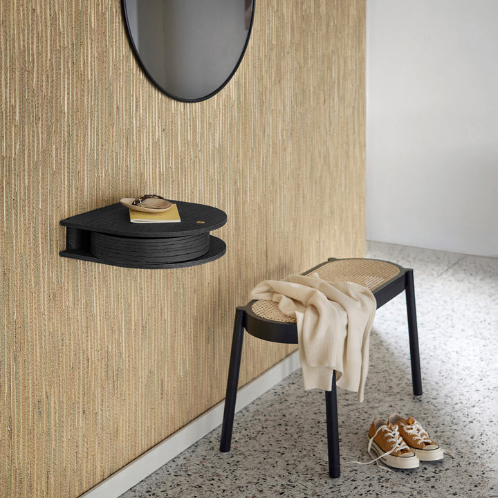 northern | valet wall drawer small | black painted oak