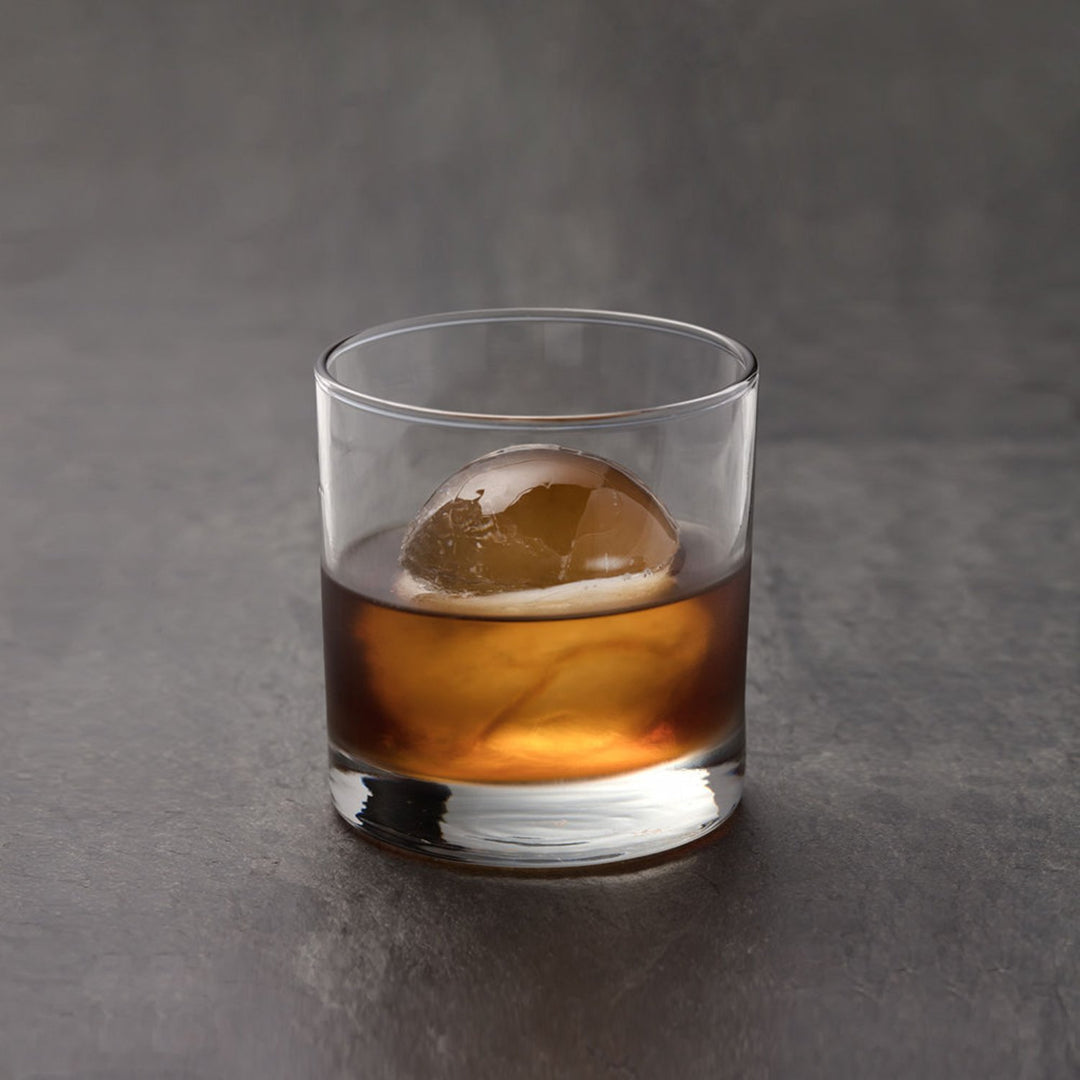 peak | sphere ice mold tray | marble black