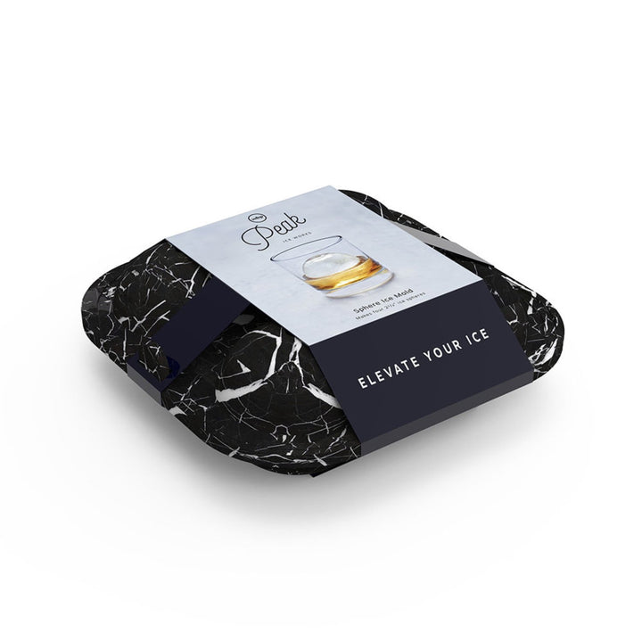 peak | sphere ice mold tray | marble black