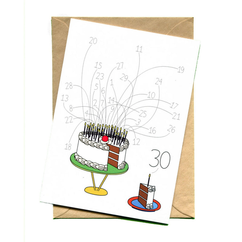 things by bean | greeting card | 30th birthday cake