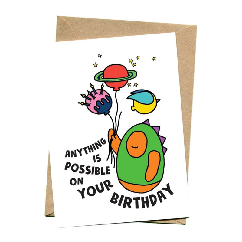 things by bean | greeting card | anything is possible on your birthday