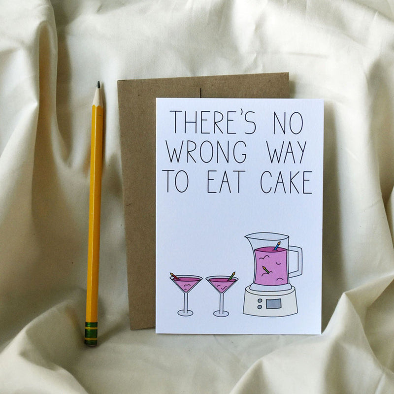things by bean | greeting card | no wrong way to eat cake