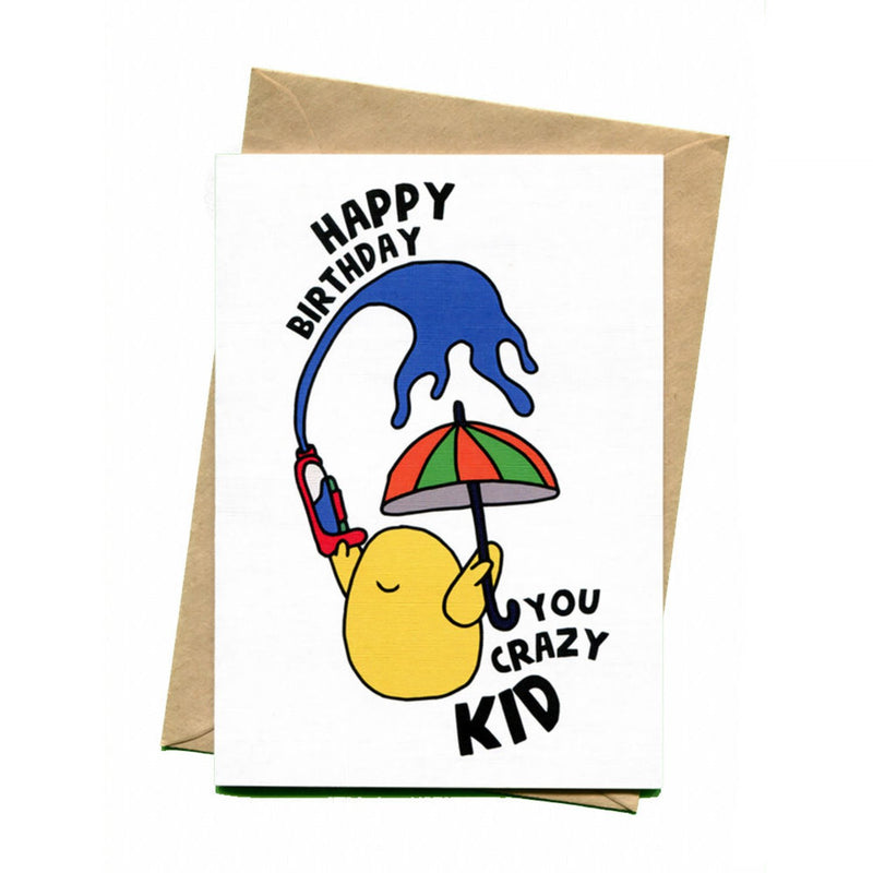 things by bean | greeting card | happy birthday you crazy kid
