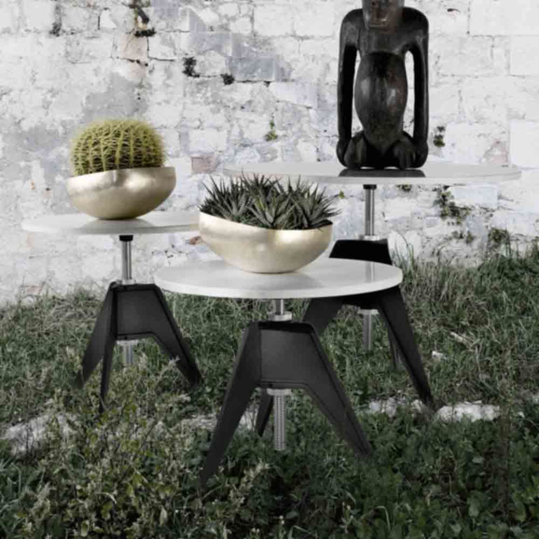 tom dixon | screw cafe table | white marble 90cm